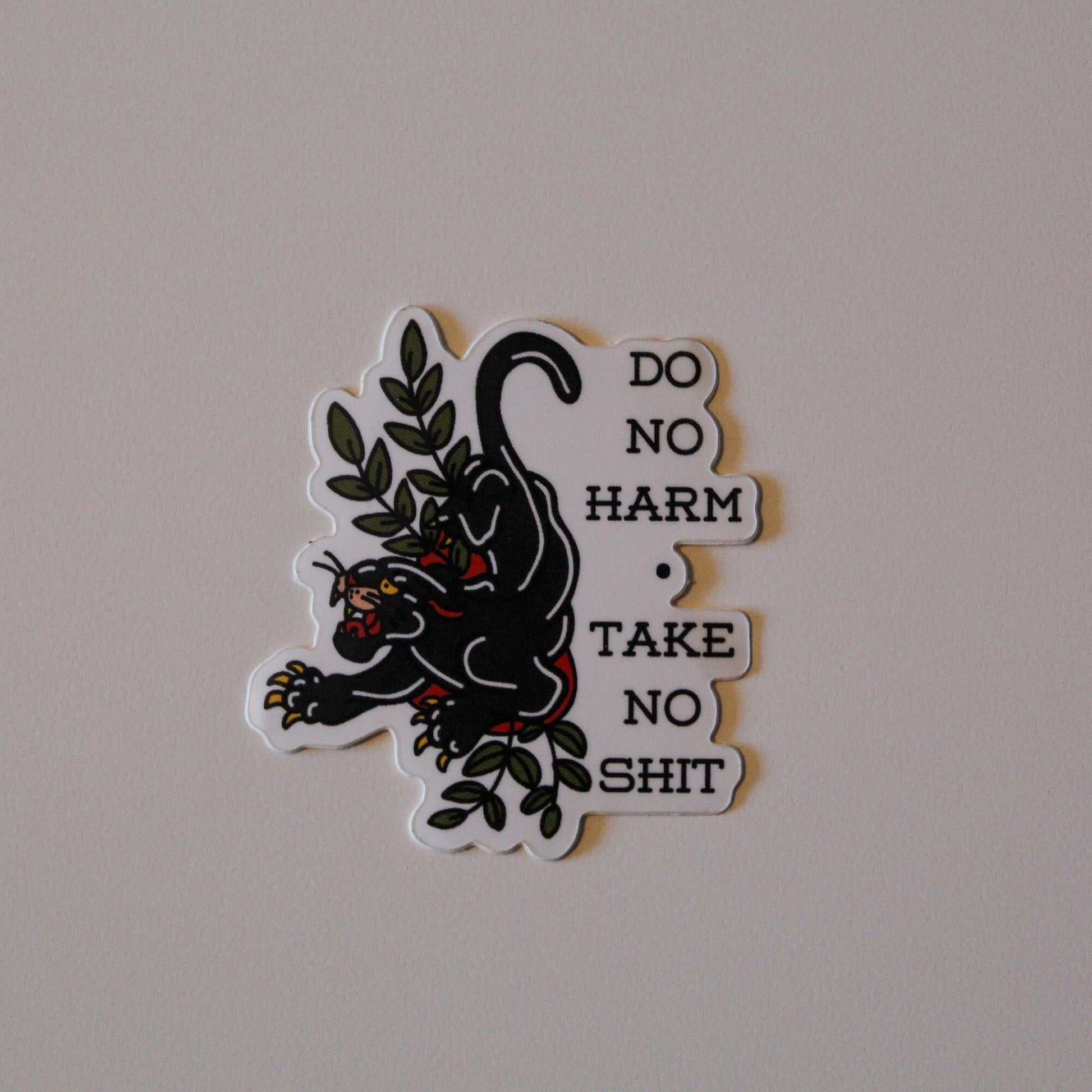 Do No Harm, Take No Shit | Traditional Flash Panther Sticker
