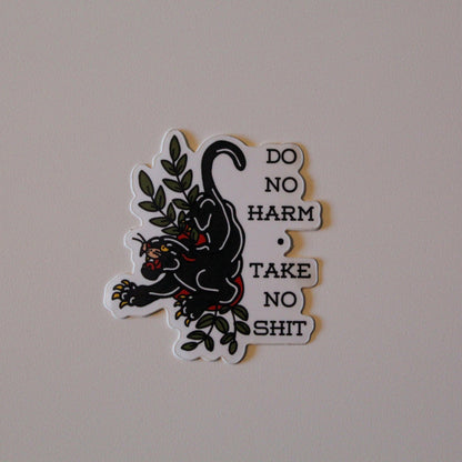Do No Harm, Take No Shit | Traditional Flash Panther Sticker