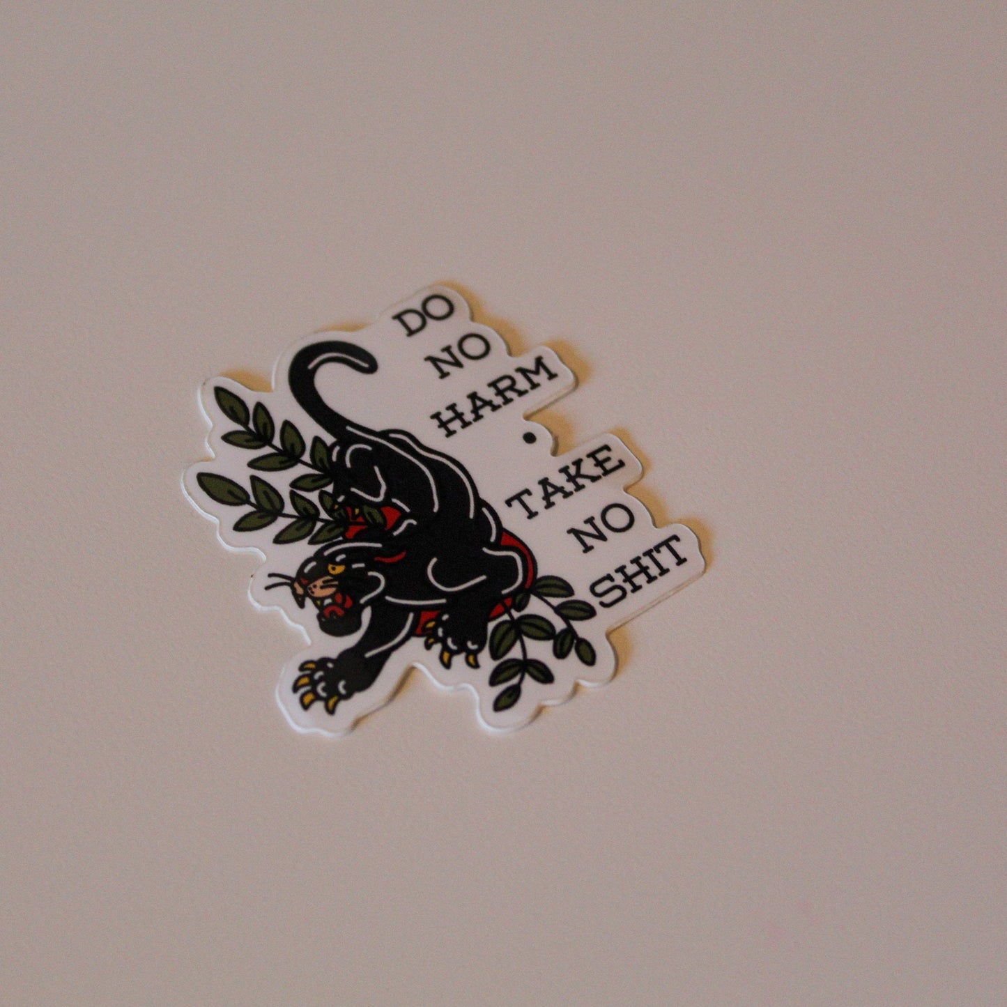 Do No Harm, Take No Shit | Traditional Flash Panther Sticker