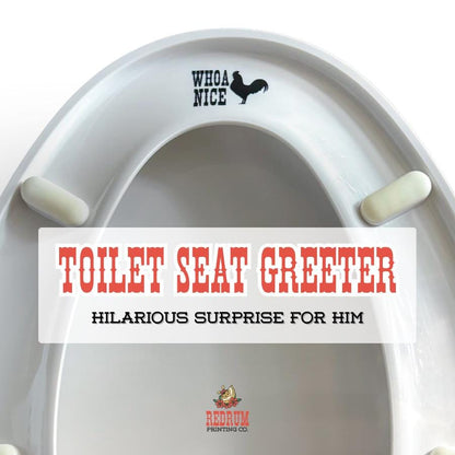 Whoa, Nice Cock | Rooster Toilet Seat Vinyl Decal