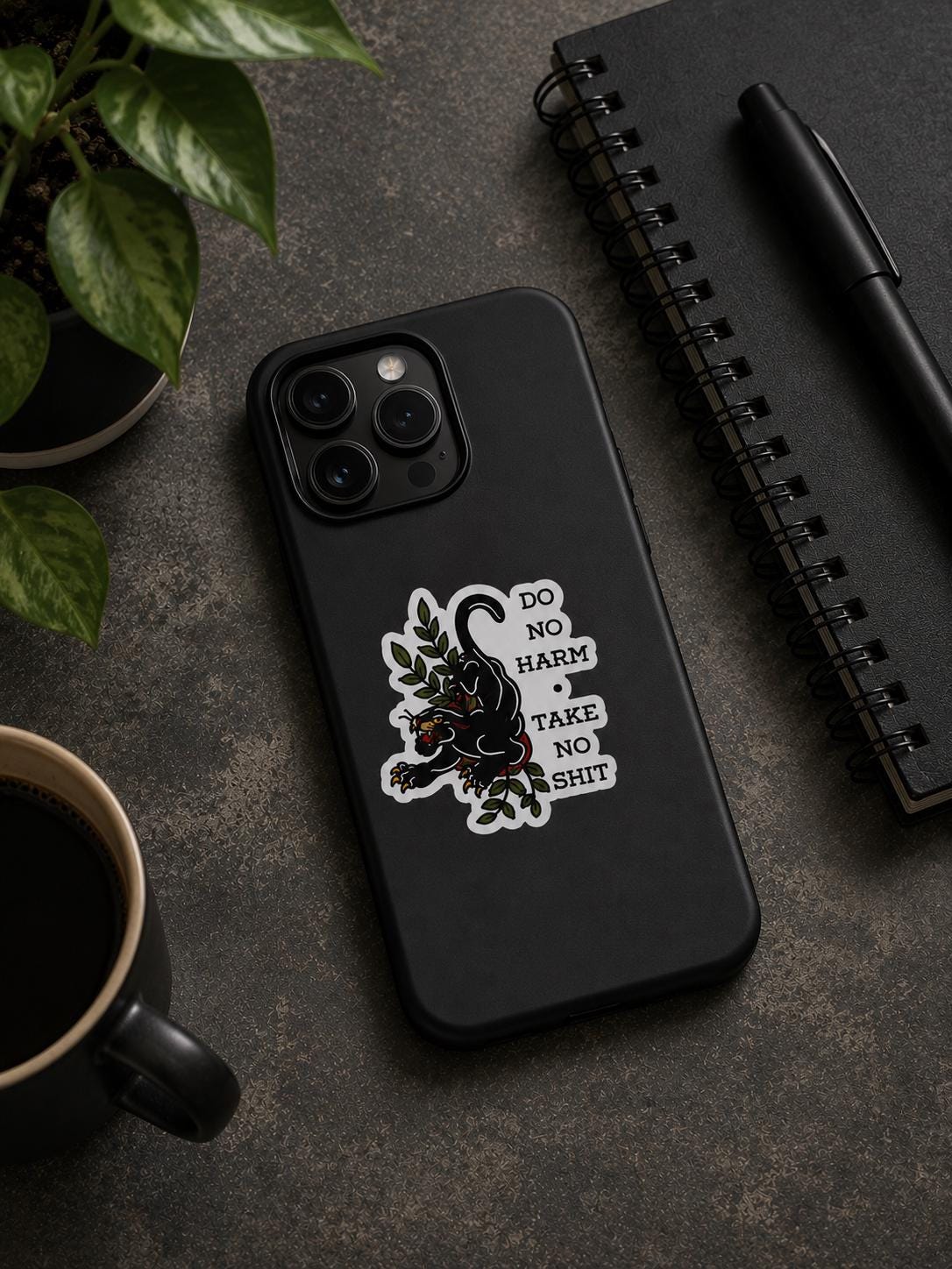 Do No Harm, Take No Shit | Traditional Flash Panther Sticker