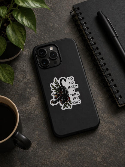 Do No Harm, Take No Shit | Traditional Flash Panther Sticker