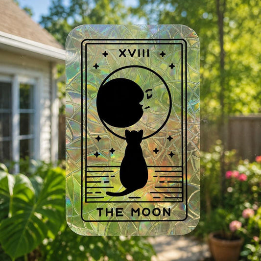 The Moon | Black Cat Tarot Prism Suncatcher