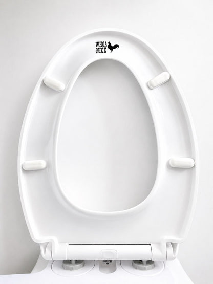 Whoa, Nice Cock | Rooster Toilet Seat Vinyl Decal