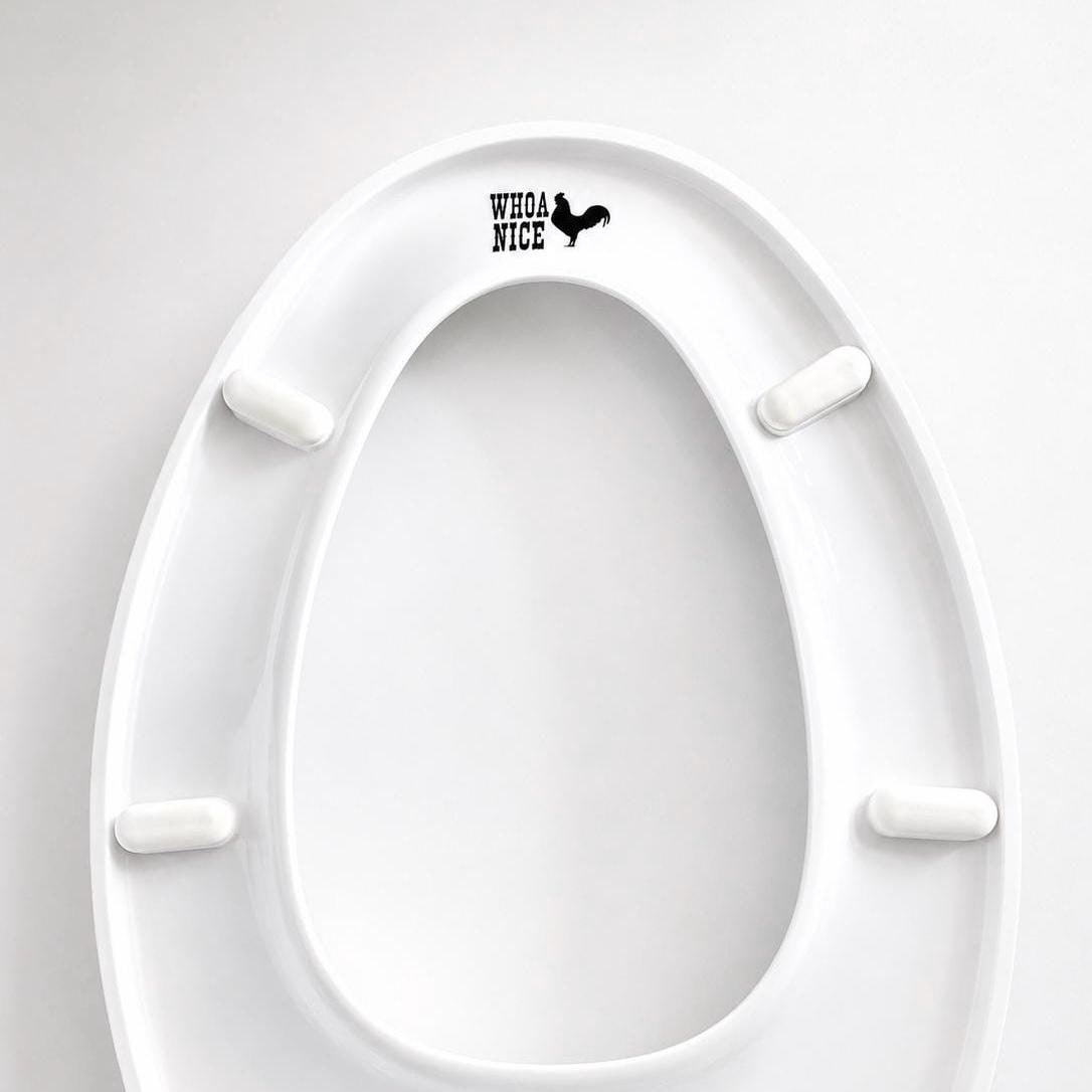 Whoa, Nice Cock | Rooster Toilet Seat Vinyl Decal