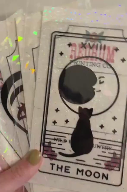The Moon | Black Cat Tarot Prism Suncatcher